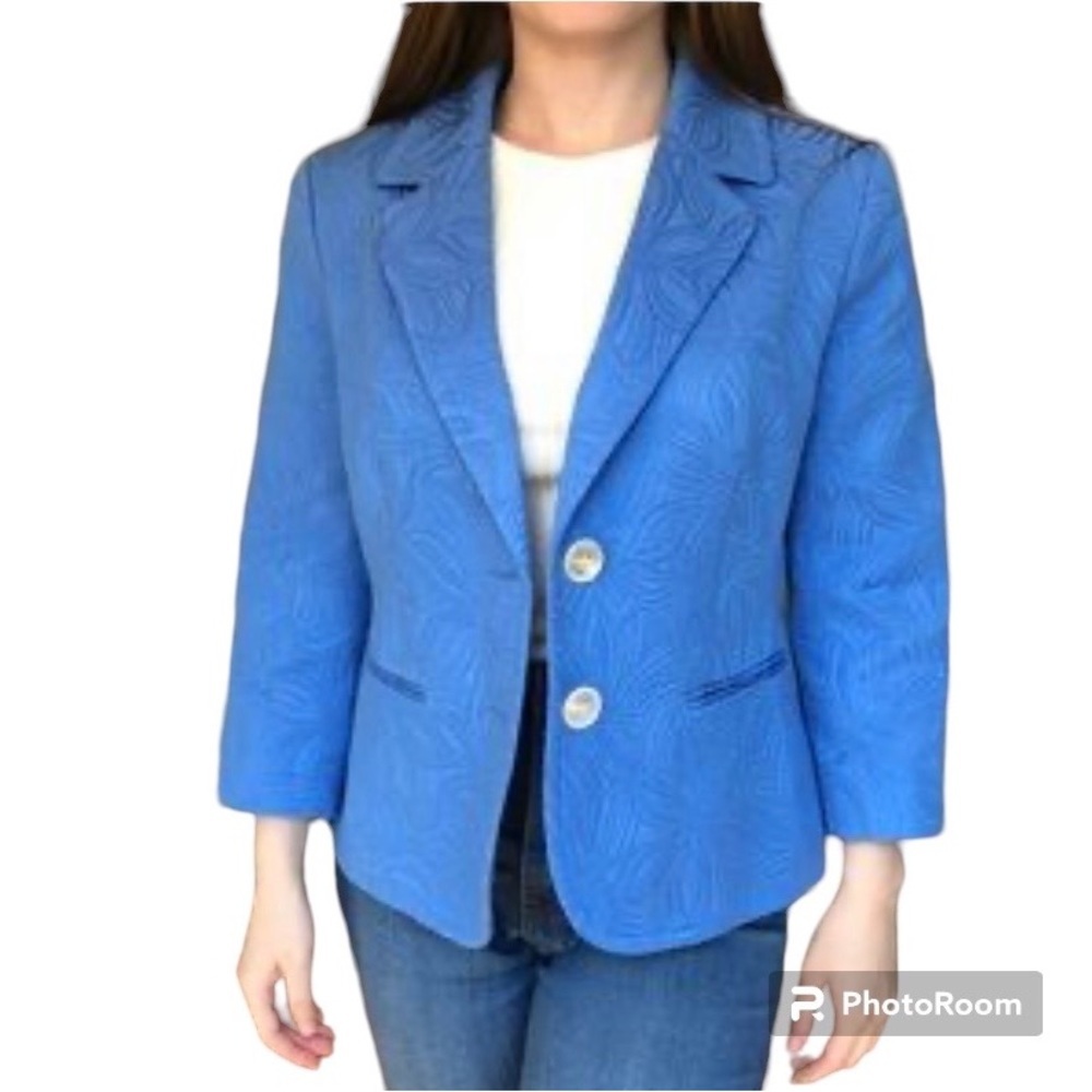 NWT Talbots blazer Blue one button. SZ 12P - Picture 13 of 14